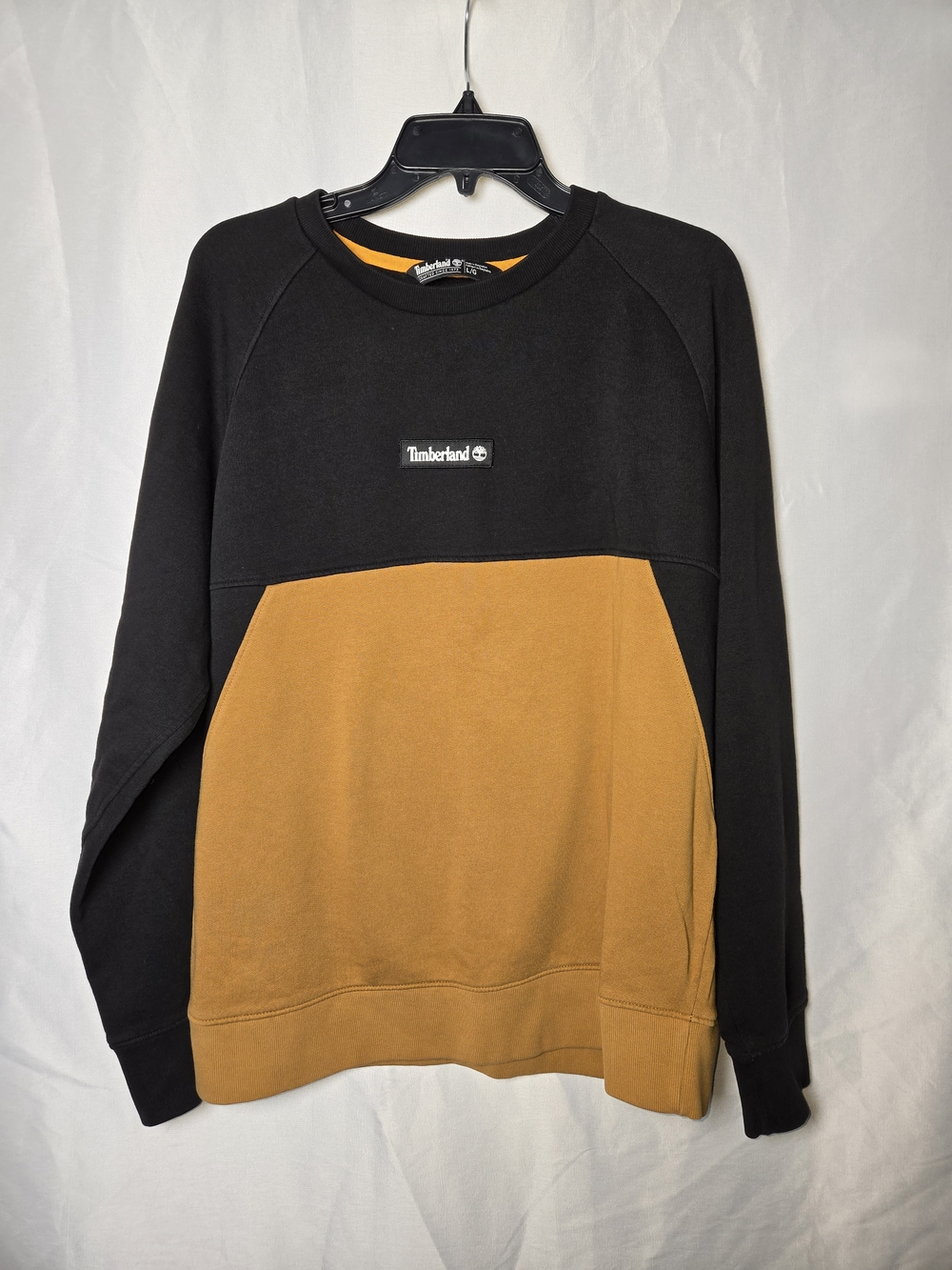 Timberland Men’s Black & Brown Colorblock Crewneck Sweater